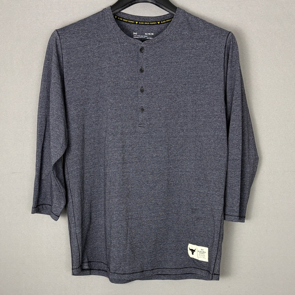 Under Armour Men's Heathered Charcoal Long-Sleeve Henley